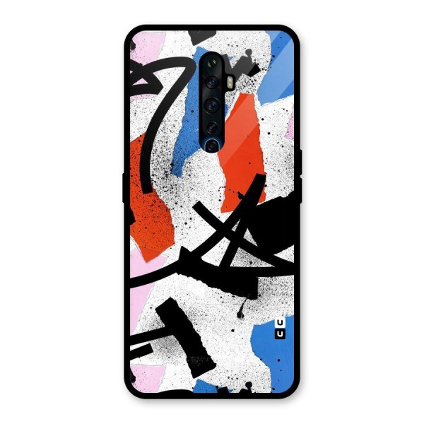 Coloured Abstract Art Glass Back Case for Oppo Reno2 Z