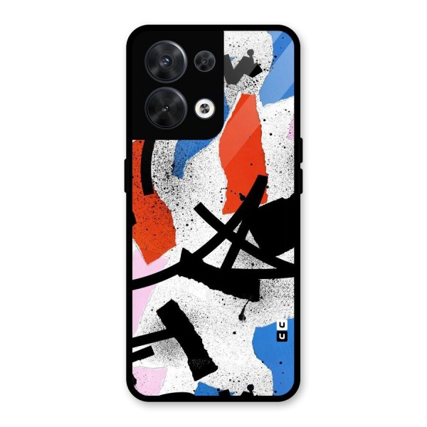 Coloured Abstract Art Glass Back Case for Oppo Reno8 5G