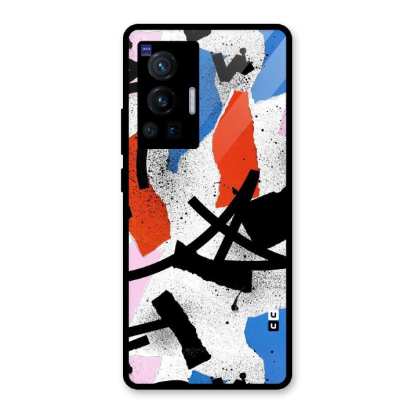 Coloured Abstract Art Glass Back Case for Vivo X70 Pro