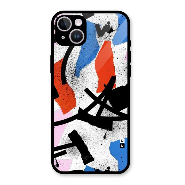 Coloured Abstract Art Glass Back Case for iPhone 14 Plus