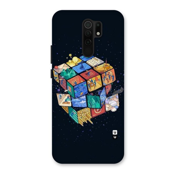 Coloured Rubic Back Case for Redmi 9 Prime