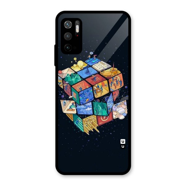 Coloured Rubic Glass Back Case for Poco M3 Pro 5G