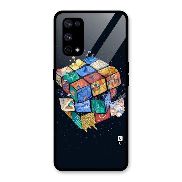 Coloured Rubic Glass Back Case for Realme X7 Pro