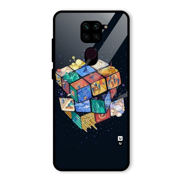 Coloured Rubic Glass Back Case for Redmi Note 9