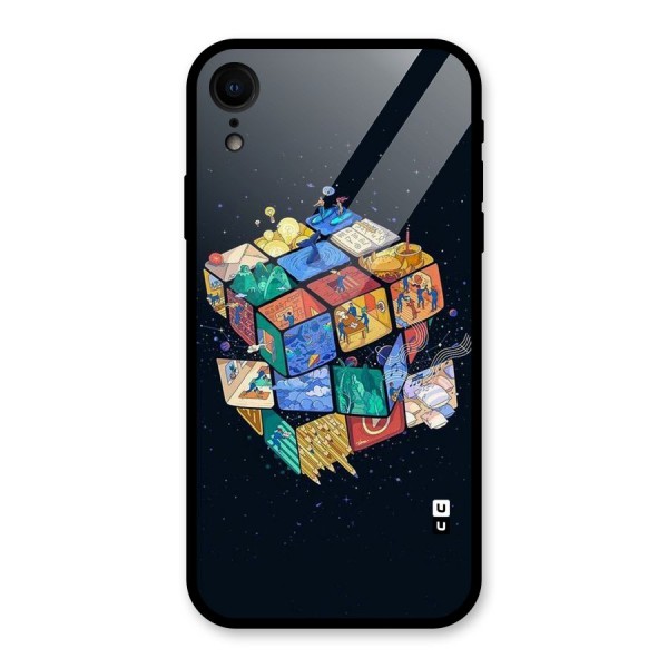 Coloured Rubic Glass Back Case for XR