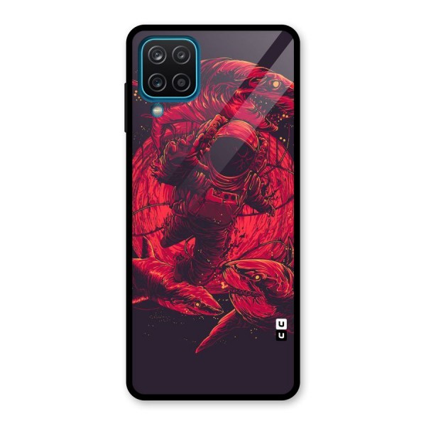 Coloured Spaceman Glass Back Case for Galaxy A12