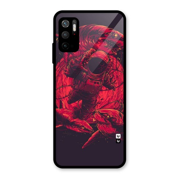 Coloured Spaceman Glass Back Case for Poco M3 Pro 5G