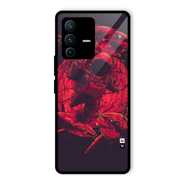 Coloured Spaceman Glass Back Case for Vivo V23 Pro