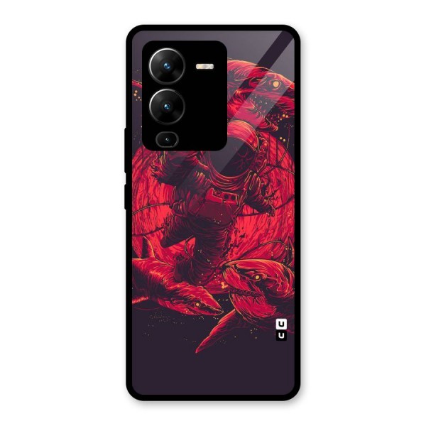 Coloured Spaceman Glass Back Case for Vivo V25 Pro