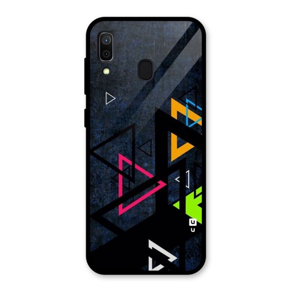 Coloured Triangles Glass Back Case for Galaxy A30