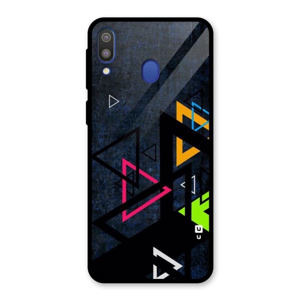 Coloured Triangles Glass Back Case for Galaxy M20