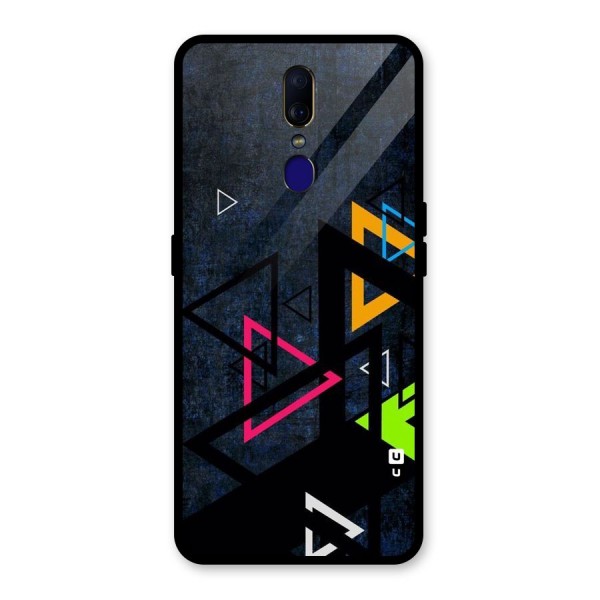 Coloured Triangles Glass Back Case for Oppo F11