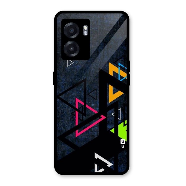 Coloured Triangles Glass Back Case for Oppo K10 (5G)