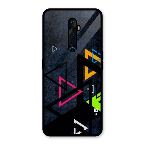 Coloured Triangles Glass Back Case for Oppo Reno2 Z