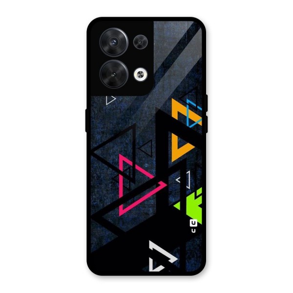 Coloured Triangles Glass Back Case for Oppo Reno8 5G