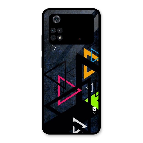 Coloured Triangles Glass Back Case for Poco M4 Pro 4G