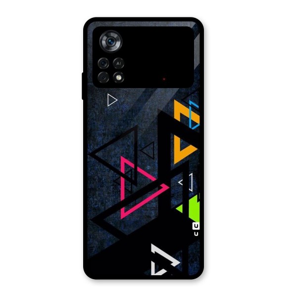 Coloured Triangles Glass Back Case for Poco X4 Pro 5G