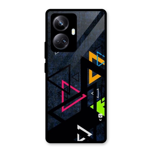 Coloured Triangles Glass Back Case for Realme 10 Pro Plus