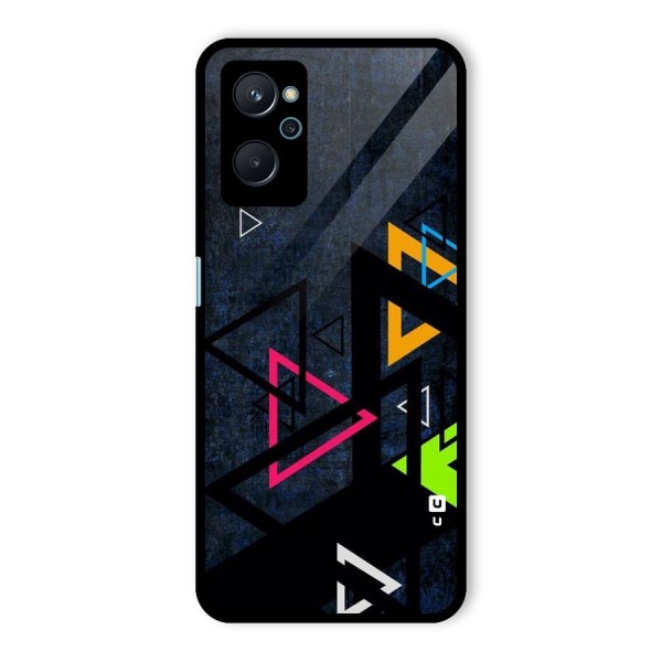 Coloured Triangles Glass Back Case for Realme 9i