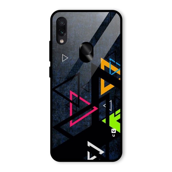 Coloured Triangles Glass Back Case for Redmi Note 7