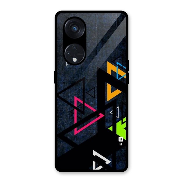 Coloured Triangles Glass Back Case for Reno8 T 5G