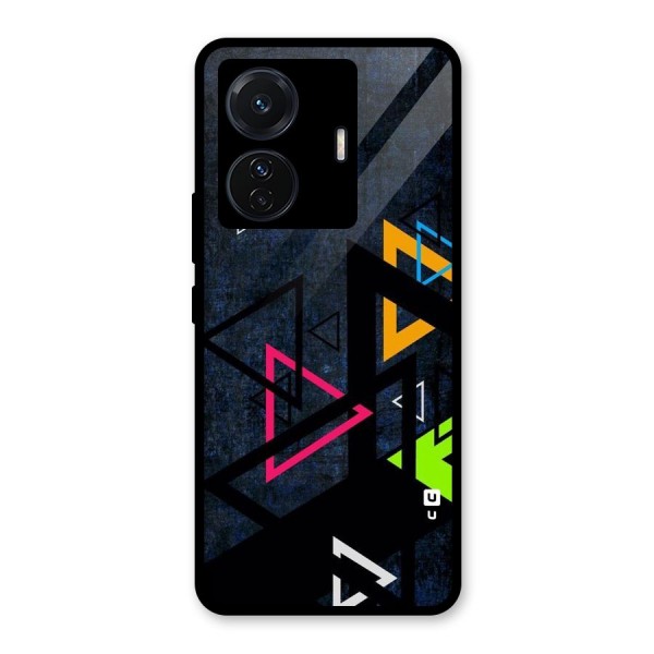 Coloured Triangles Glass Back Case for Vivo T1 Pro