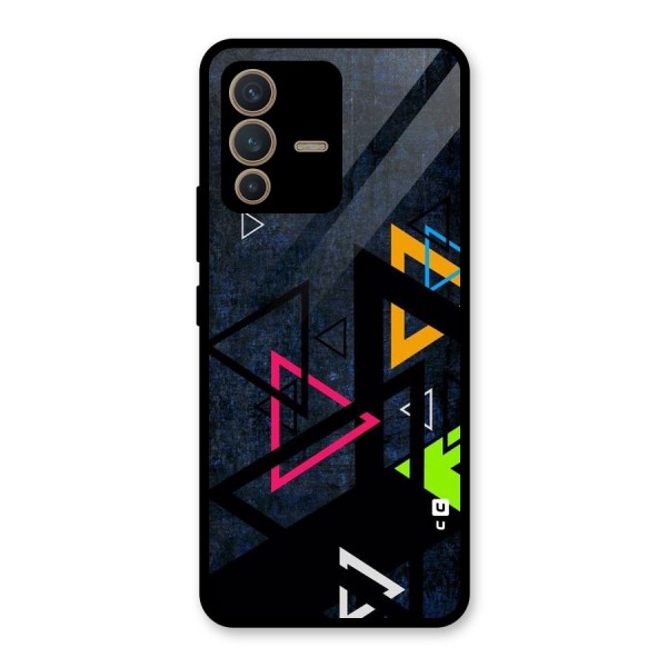 Coloured Triangles Glass Back Case for Vivo V23 5G