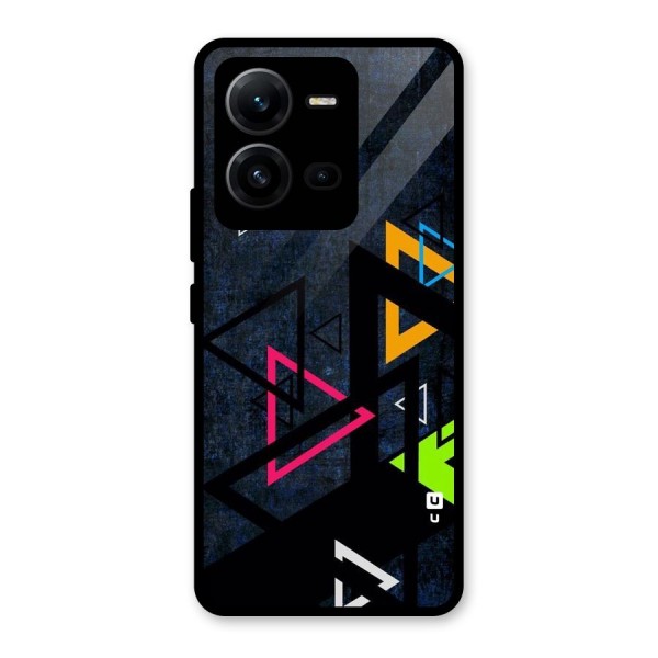 Coloured Triangles Glass Back Case for Vivo V25