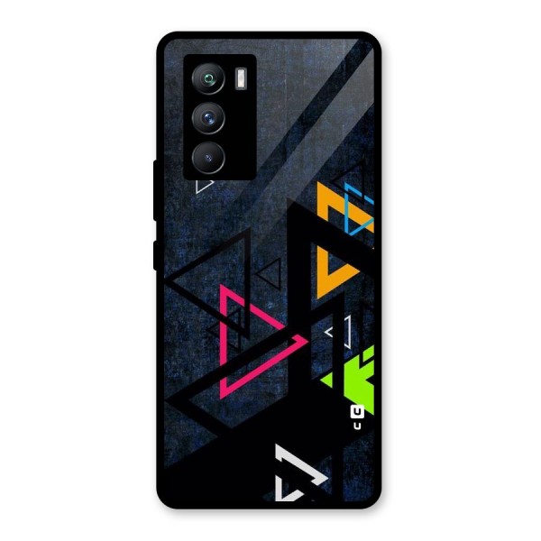 Coloured Triangles Glass Back Case for Vivo iQOO 9 SE