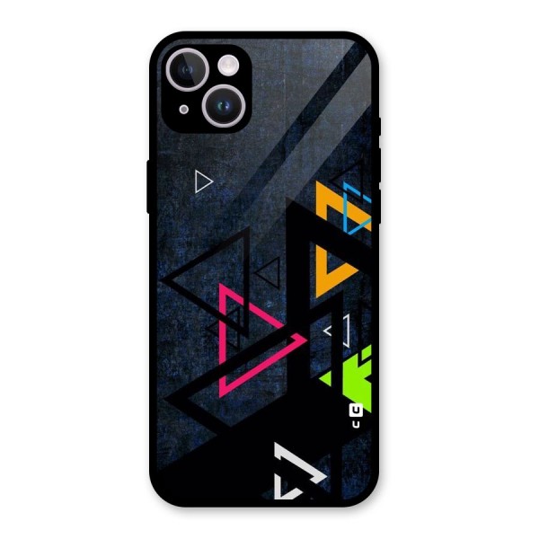 Coloured Triangles Glass Back Case for iPhone 14 Plus