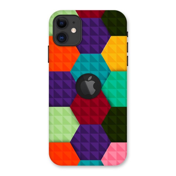 Colourful Abstract Back Case for iPhone 11 Logo Cut