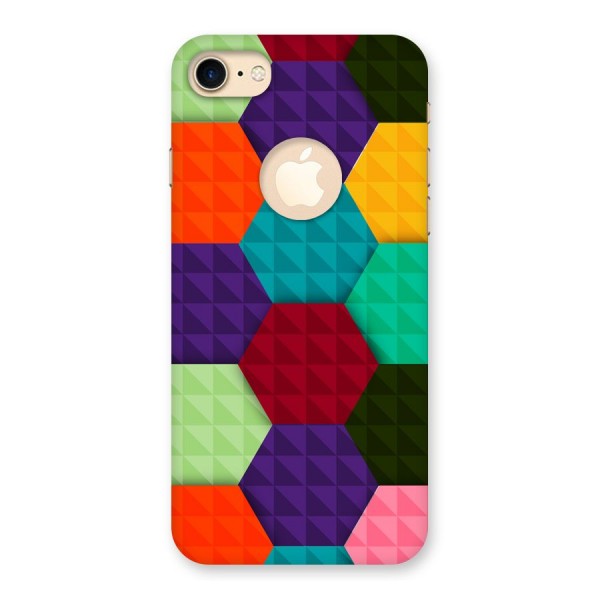 Colourful Abstract Back Case for iPhone 8 Logo Cut