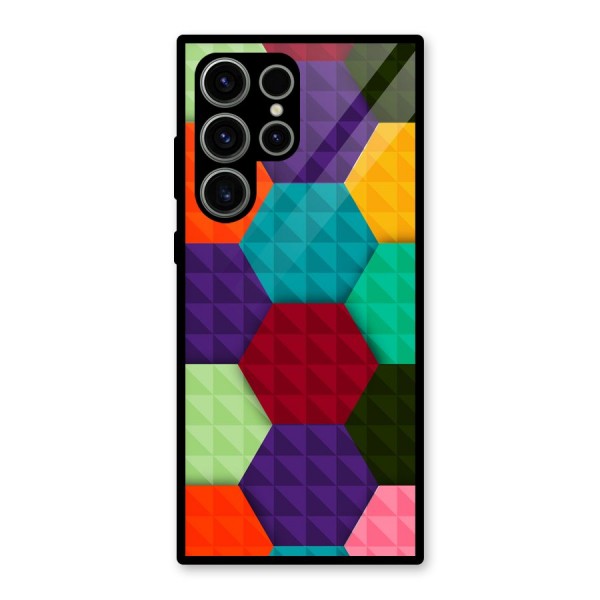 Colourful Abstract Glass Back Case for Galaxy S23 Ultra