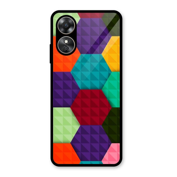 Colourful Abstract Glass Back Case for Oppo A17