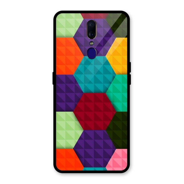 Colourful Abstract Glass Back Case for Oppo F11