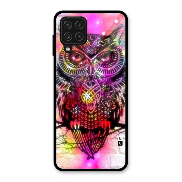 Colourful Owl Glass Back Case for Galaxy A22 4G