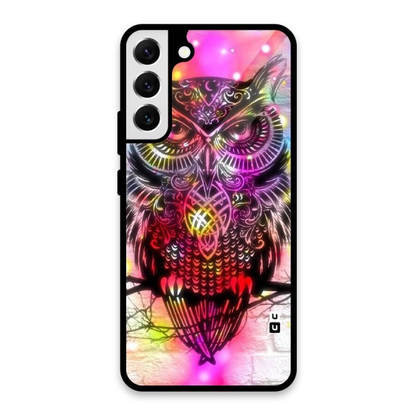 Colourful Owl Glass Back Case for Galaxy S22 Plus 5G