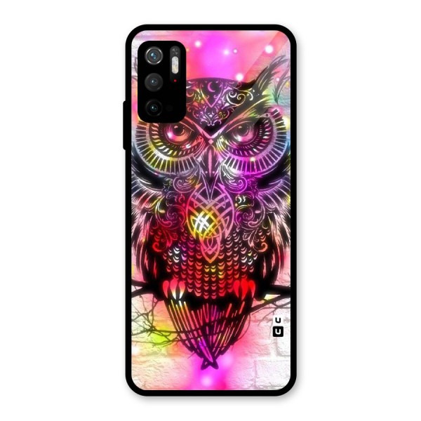 Colourful Owl Glass Back Case for Poco M3 Pro 5G