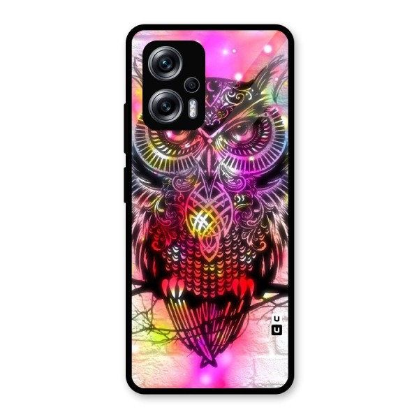 Colourful Owl Glass Back Case for Redmi K50i