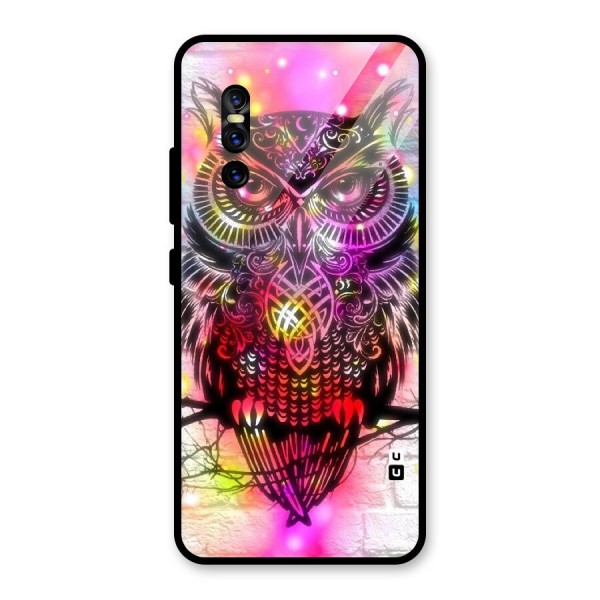 Colourful Owl Glass Back Case for Vivo V15 Pro