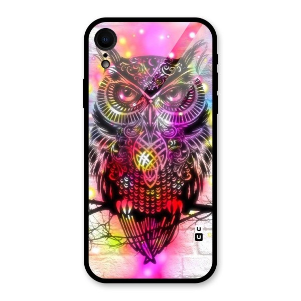 Colourful Owl Glass Back Case for XR