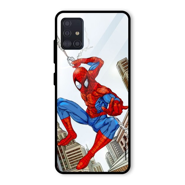 Comic Spider Man Glass Back Case for Galaxy A51