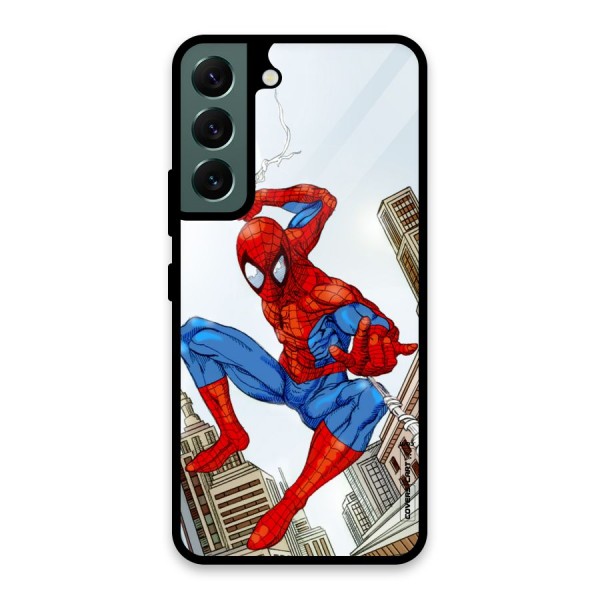 Comic Spider Man Glass Back Case for Galaxy S22 5G