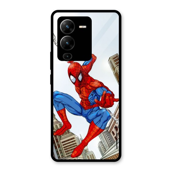 Comic Spider Man Glass Back Case for Vivo V25 Pro