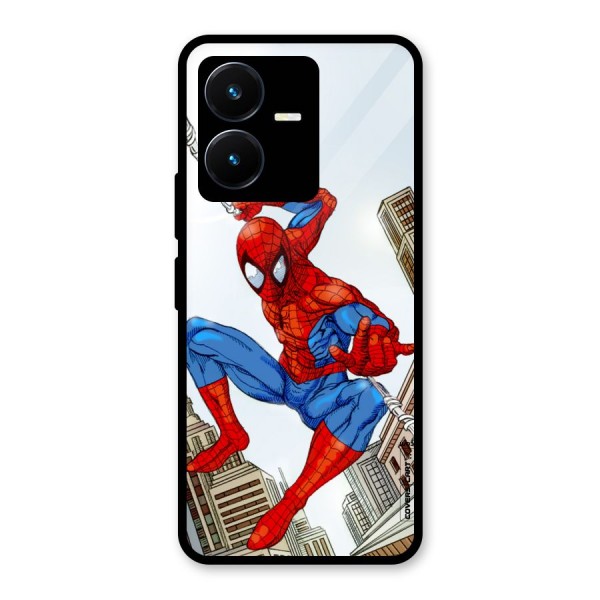 Comic Spider Man Glass Back Case for Vivo Y22