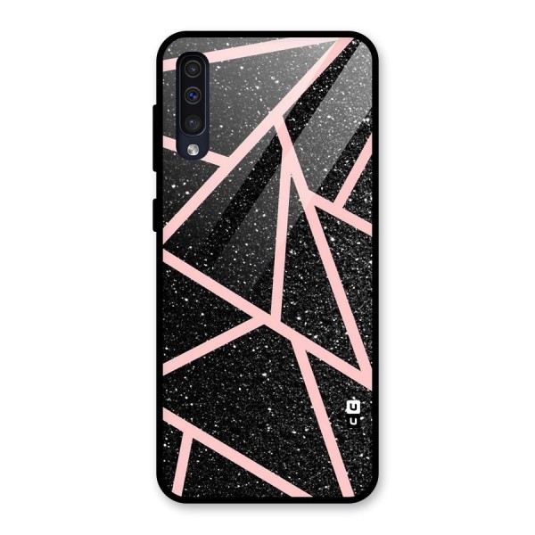 Concrete Black Pink Stripes Glass Back Case for Galaxy A30s