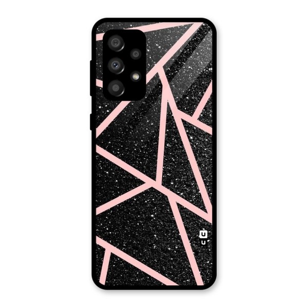 Concrete Black Pink Stripes Glass Back Case for Galaxy A32