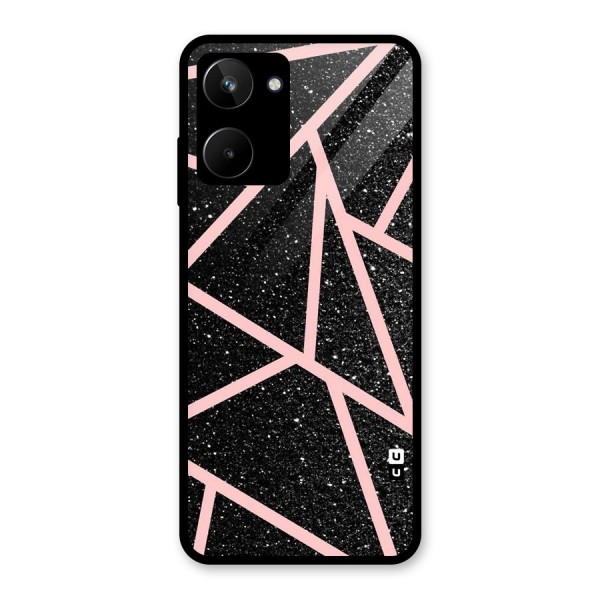 Concrete Black Pink Stripes Glass Back Case for Realme 10