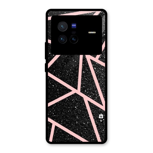 Concrete Black Pink Stripes Glass Back Case for Vivo X80