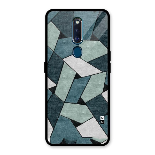 Concrete Green Abstract Glass Back Case for Oppo F11 Pro